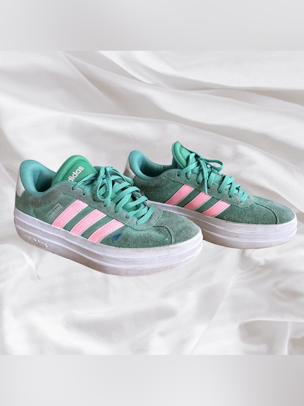 Adidas Green & Pink Platform Sneakers